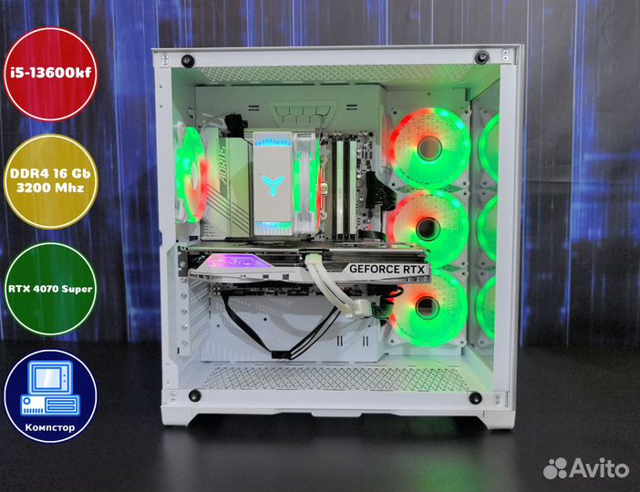 Компьютер новый i5-RTX4070SUP-16DDR4-QCH518264-B760