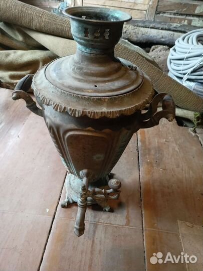 Самовар на дровах медный объем на 5 литров