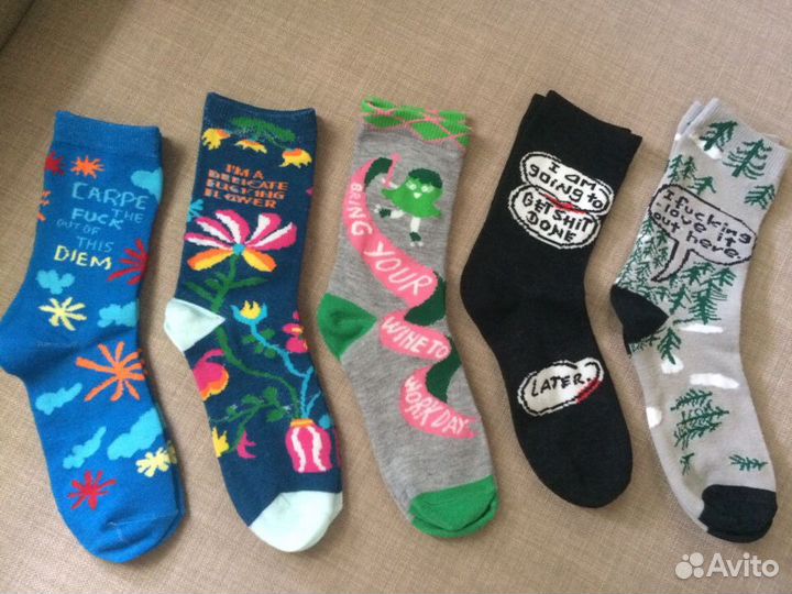 Набор носков с принтами 5 пар (до 38 размера)