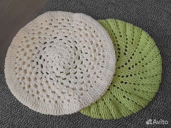 Берет летний ручной вязки,хлопок