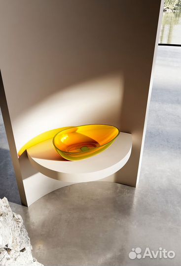 Раковина накладная прозрачная abber Kristall AT281