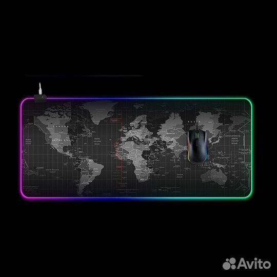 Коврик для мышки большой с RGB подсветкой/ 800х300