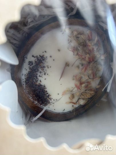 Массажные свечи в скорлупе кокоса