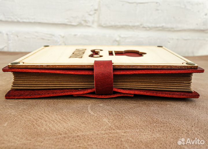 Блокнот для записи кулинарных рецептов из кожи