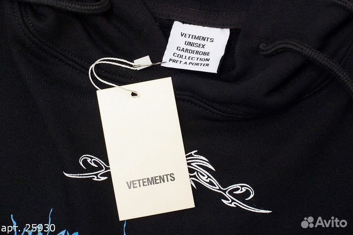 Худи Vetements blue hell star Черное