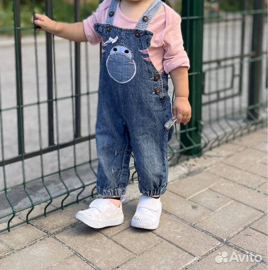 Джинсовый комбинезон для девочки 6 9 месяцев