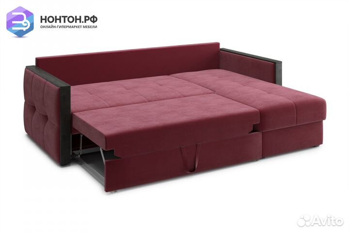 Диван угловой дельфин Инсайд бордовый