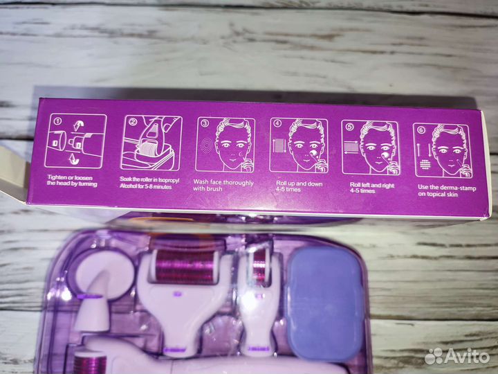 Роликовый массажёр для лица с насадками