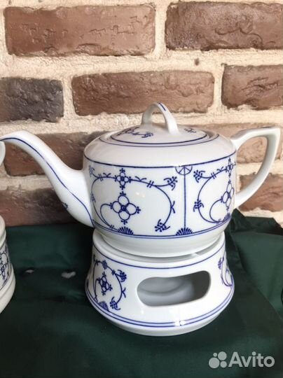 Чайник с подогревом синий лук, индийский узор