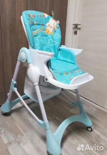 Стульчик для кормления Babyton Happy Animals blue