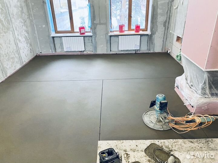 Полусухая стяжка пола с материалом