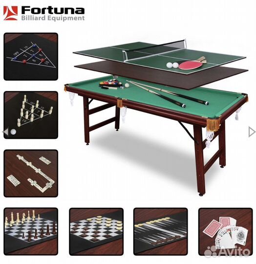 Бильярдный стол fortuna пул 6ф 9 в 1