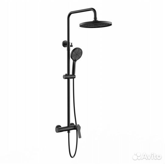 Душ. система черн мат 225мм смесит. Vincea Arco V