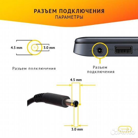 Блок питания для ноутбука Dell Ultrabook XPS 13, 1