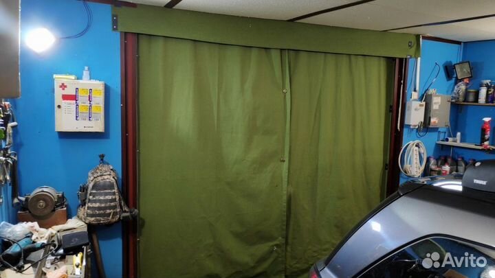 Штора в гараж брезент утепленная брезентовая