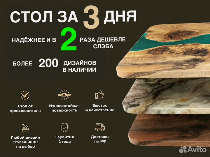 Стол кухонный 250x100 см 3.27/2.1 cheris