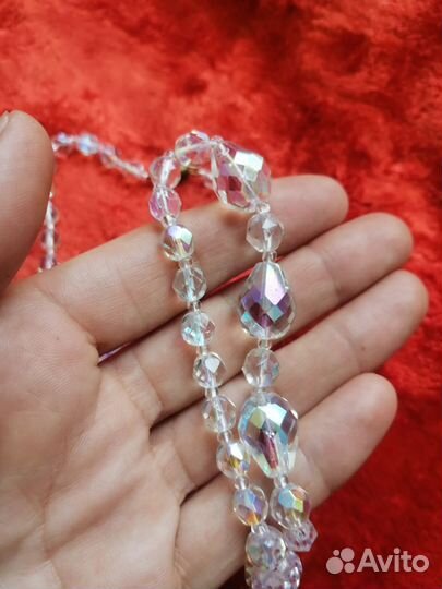 Бусы горный хрусталь