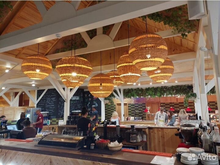 Плетеный абажур