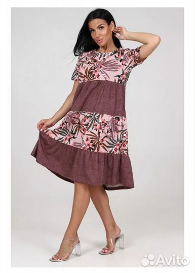Ярусное платье хлопок (52)