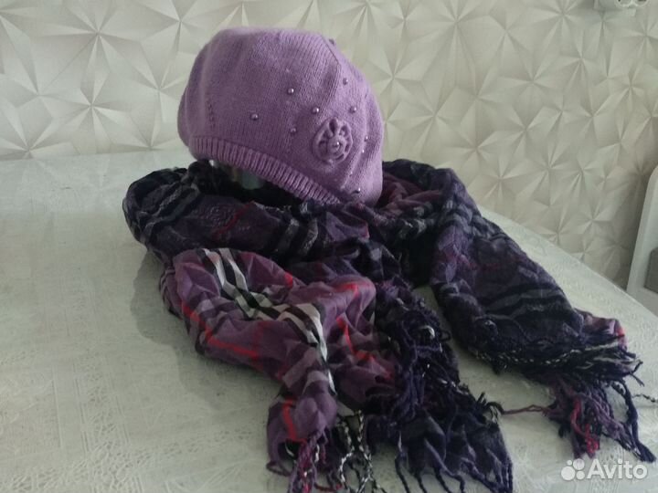 Женский шарф, берет