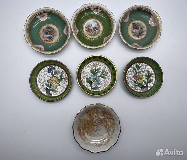 Антикварные розетки Дулево Старый Китай лоз