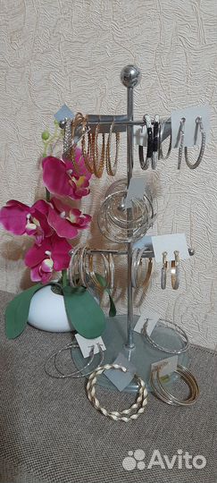 Серьги - кольцами,3 пары