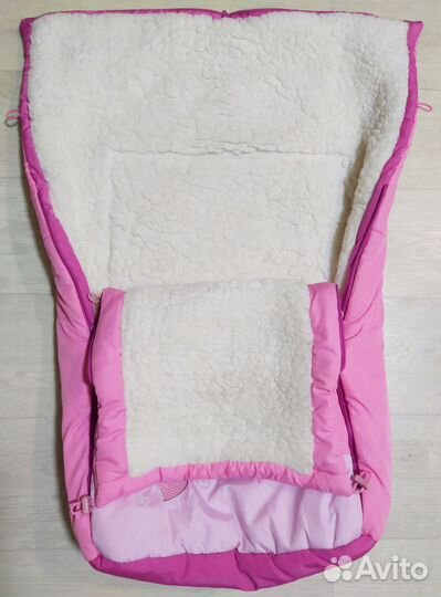 Спальный мешок в коляску на овчине