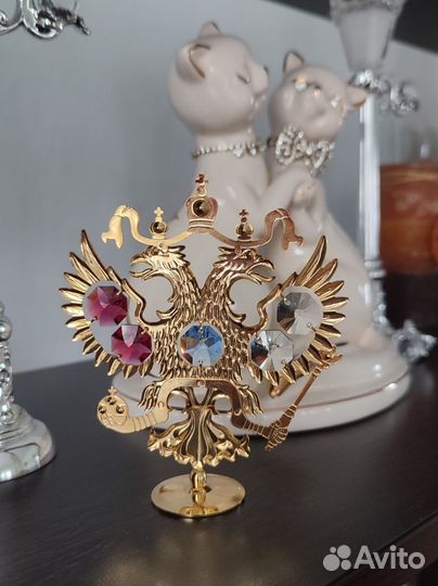 Сувенир герб России камни Сваровского