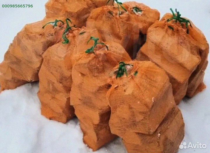 Дрова берёзовые сухие в сетках