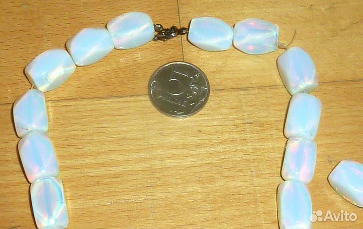 Бусы Крупный лунный камень Длина 46 см