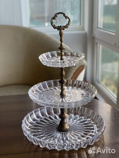 Ваза для фруктов хрусталь