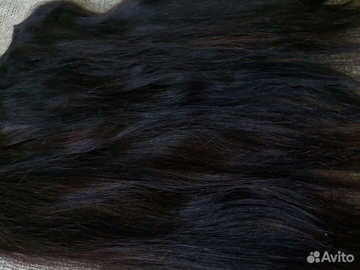 Волосы натуральные на заколках темно-русый