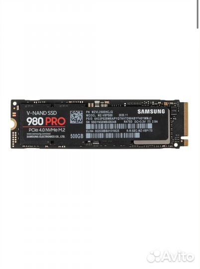 SSD диск samsung M.2 2280 980 PRO 500 Гб