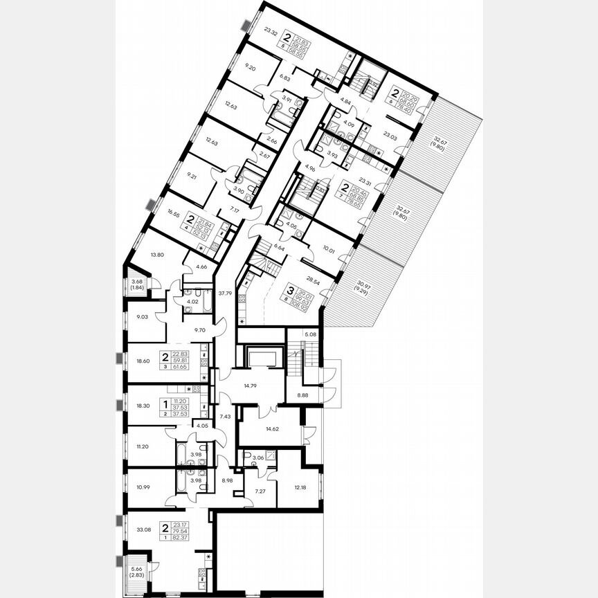2-к. квартира, 86,4 м², 2/9 эт.