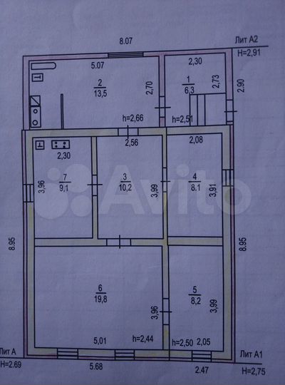 Дом 75 м² на участке 20 сот.