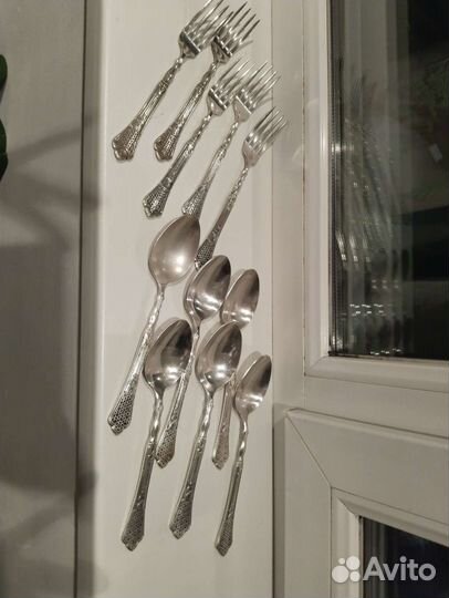 Вилки + ложки мельхиор ссср/Баку