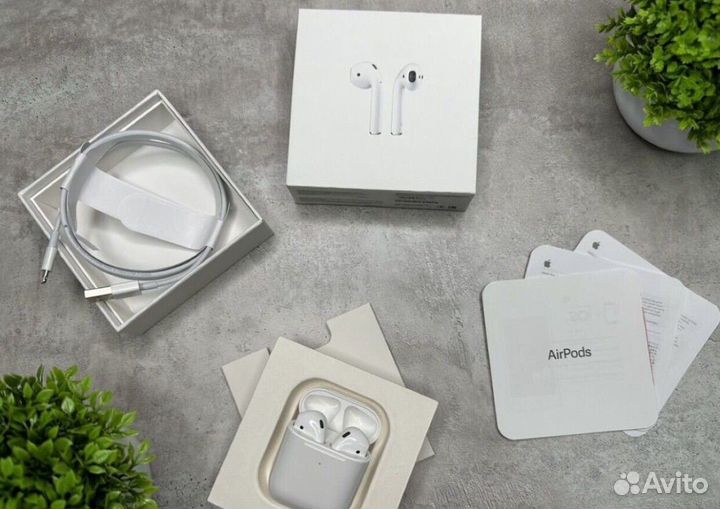 Наушники Apple airpods 2 Lux +Чехол в