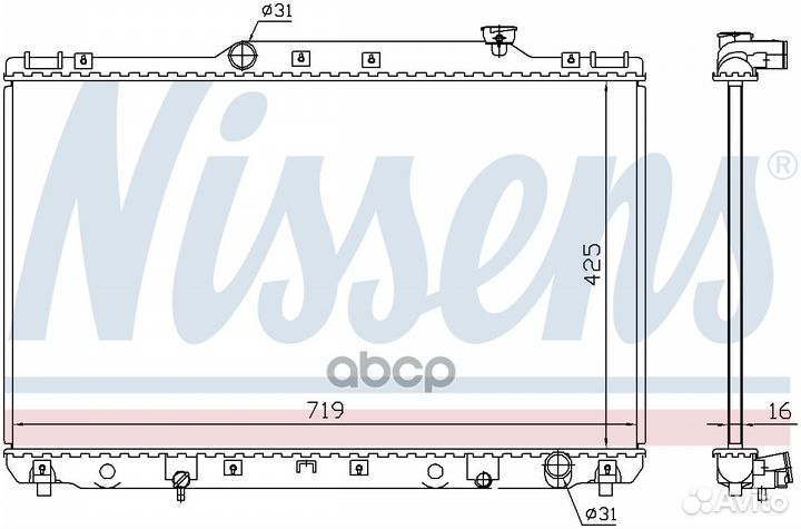 Радиатор toyota camry 2,2 XLi 91- 64769A Nissens