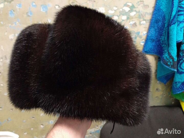 Норковая шапка мужская 56