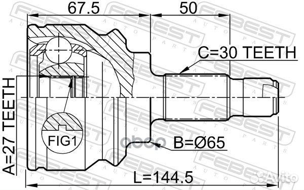 Шрус внешний BMW X5 E53 1999-2006 1910-X5 1910