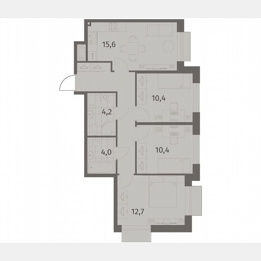 3-к. квартира, 68,2 м², 7/8 эт.