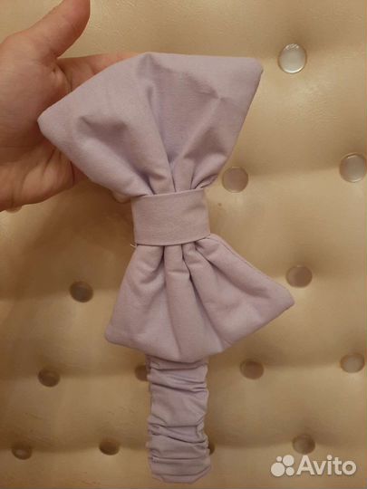 Бант на выписку сиреневый