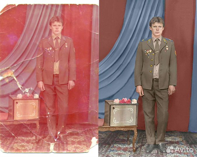Реставрация старых фотографий,ретушь,раскрашивание