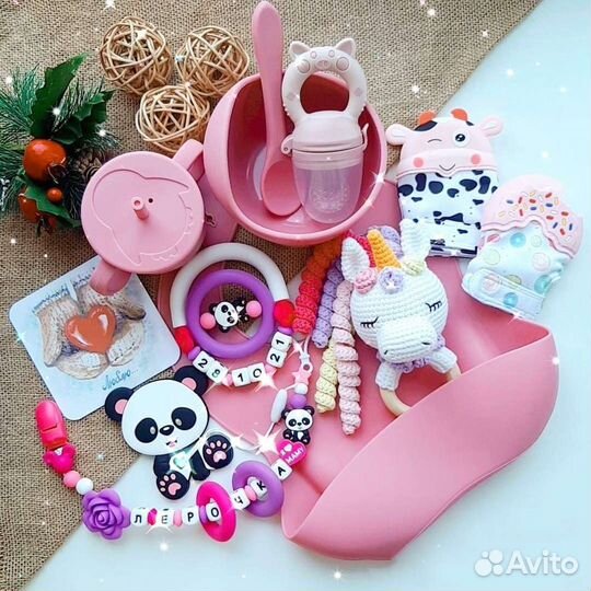 Силиконовая посуда/ тарелка+ложка/первый прикорм