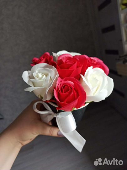 Букет из мыльных роз