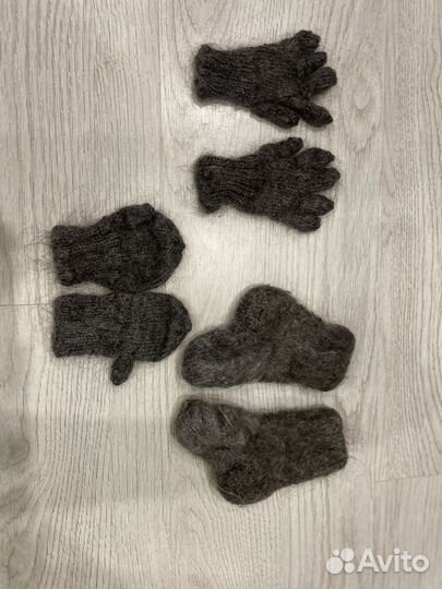 Носки шерстяные вязаные и варежки