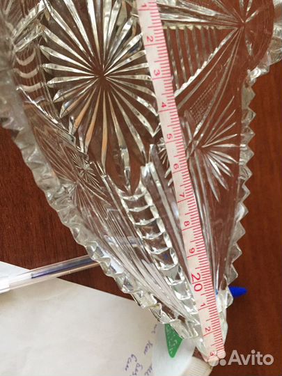 Хрустальная ваза- ладья