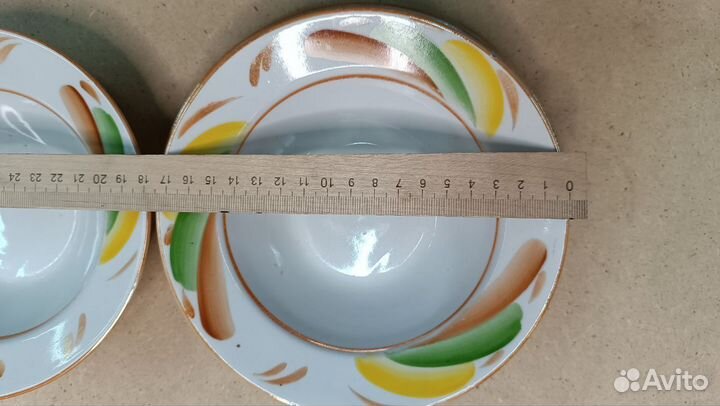 Набор глубоких и закусочных тарелок СССР хфз