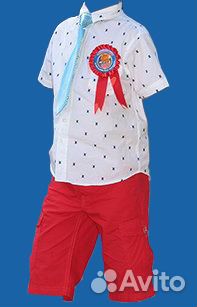 Белая рубашка+шорты BattonBlue д/м рост 116-122