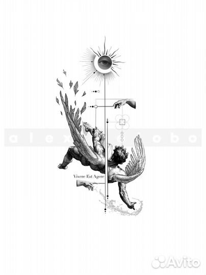 Рисую эскизы тату